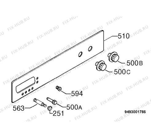 Взрыв-схема плиты (духовки) Zanussi ZBM764X - Схема узла Command panel 037